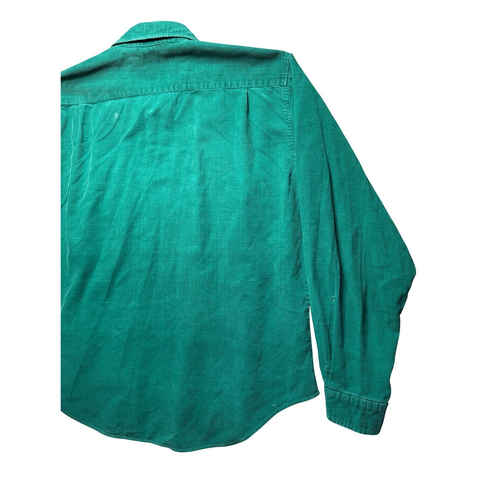 High Sierra Vintage Corduroy Shirt XL Green Teal Button Cotton Distressed Grunge - Picture 15 of 16